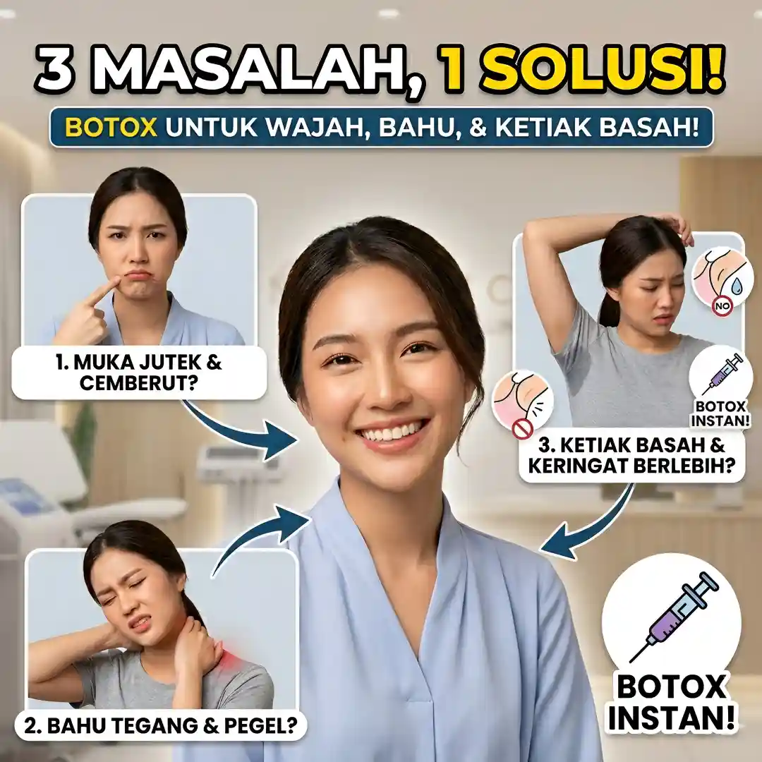 3 Masalah, 1 Solusi Botox untuk Wajah, Bahu, dan Ketiak Basah!